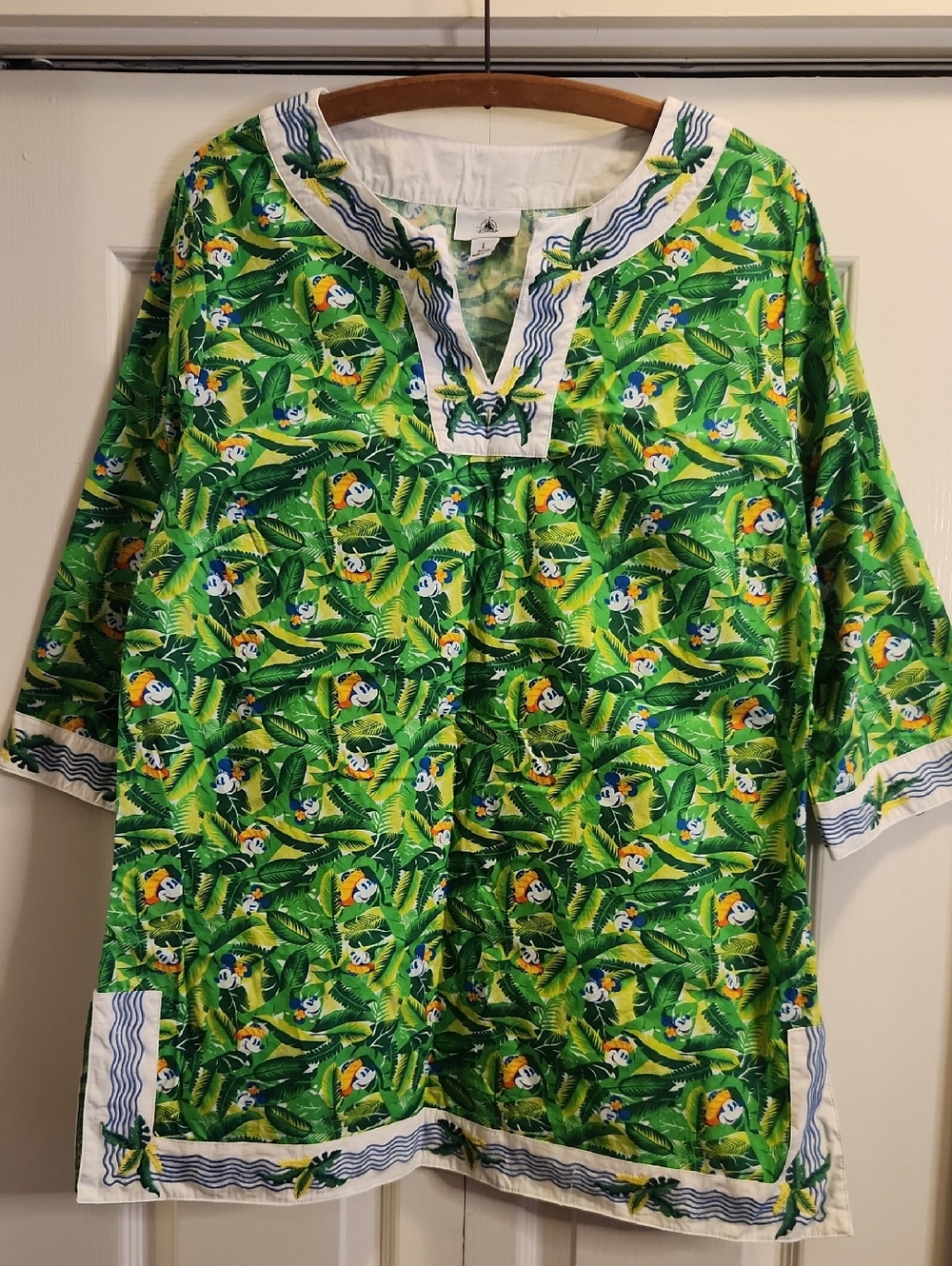 Disney Parks Caribbean Beach Resort Mickey Tropical Tunic Top Coverup L - Picture 2 of 12